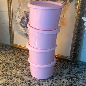 Tupperware Pink Round Container Set